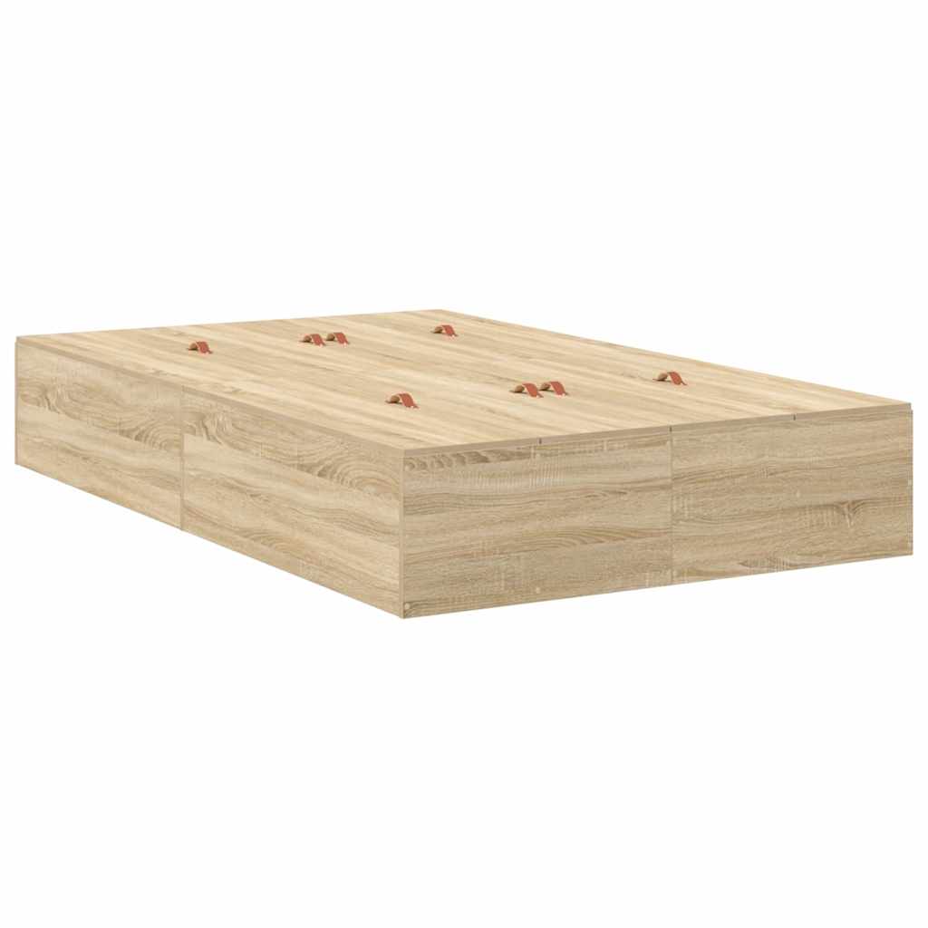 Seng med opbevaring Sonoma eg 120 x 190 cm Konstrueret træ