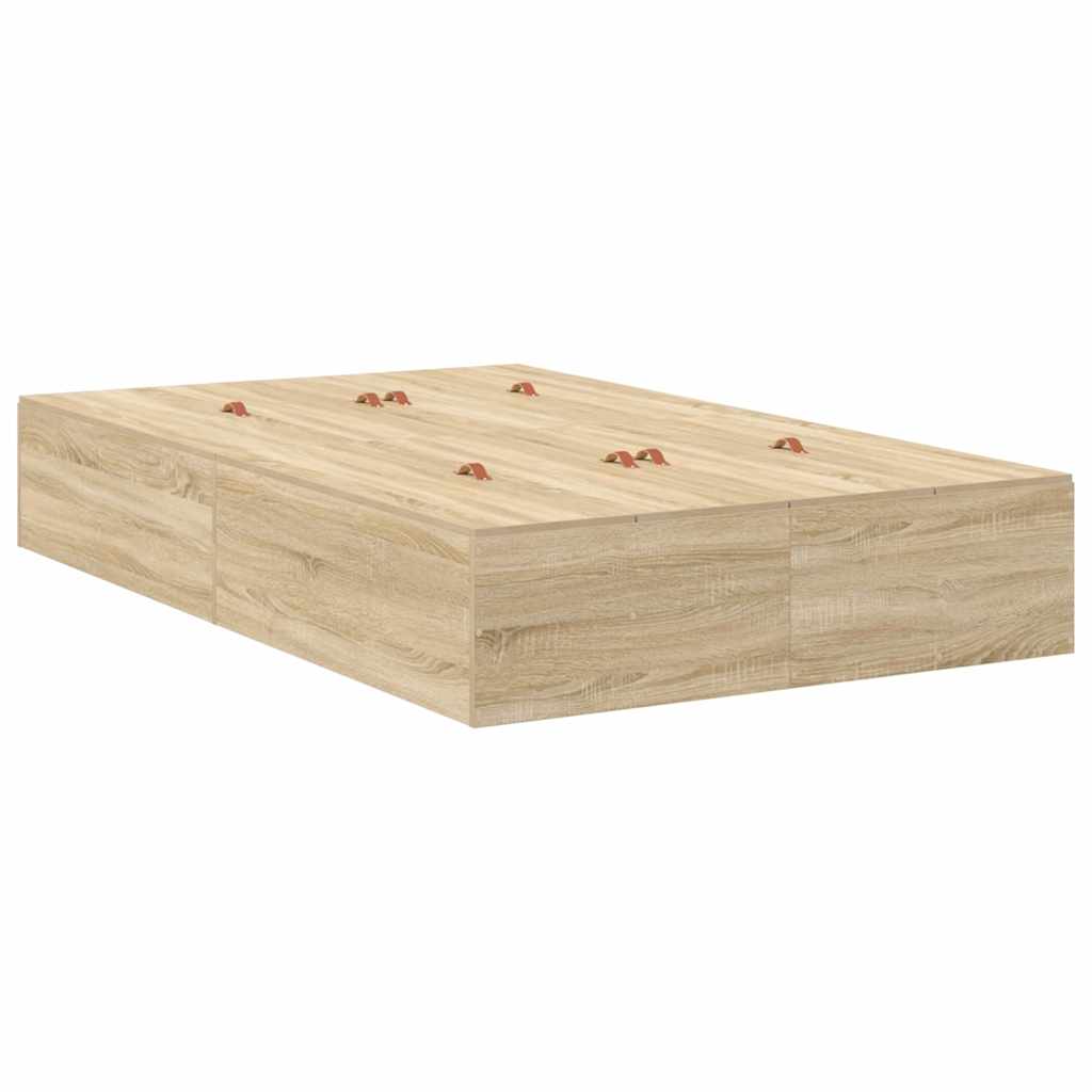 Seng med opbevaring Sonoma eg 120 x 190 cm Konstrueret træ