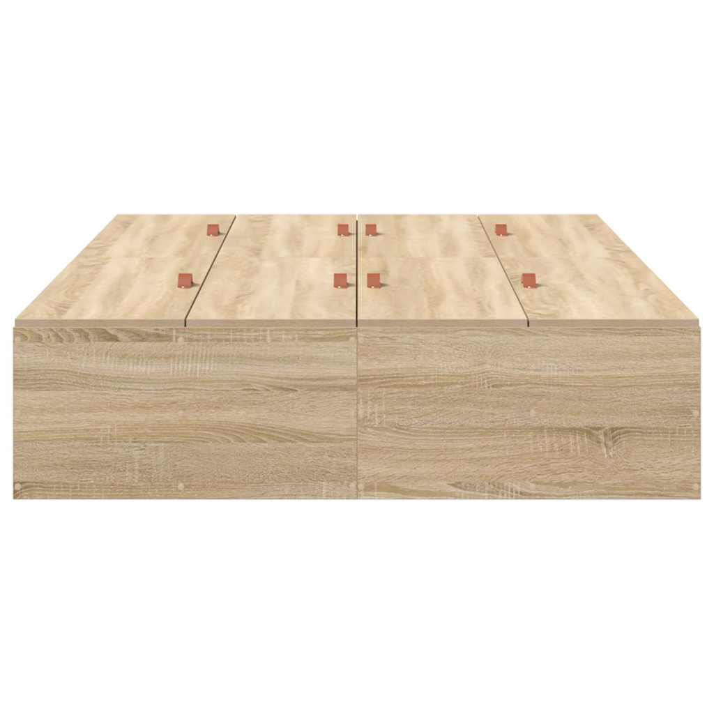 Seng med opbevaring Sonoma eg 120 x 190 cm Konstrueret træ