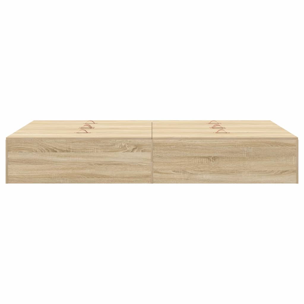Seng med opbevaring Sonoma eg 120 x 190 cm Konstrueret træ