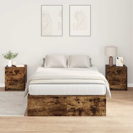 Seng med opbevaring Røget eg 120 x 190 cm Konstrueret træ