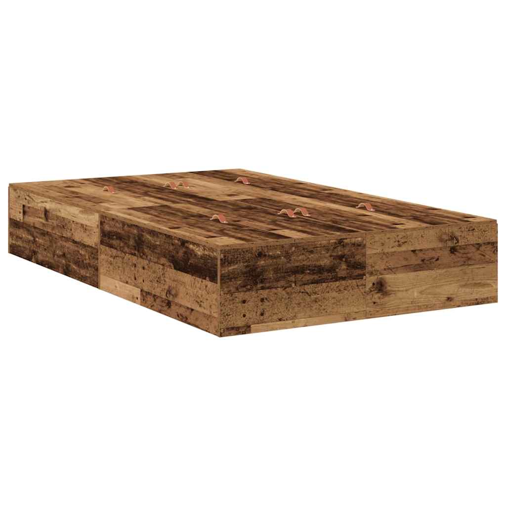 Seng med opbevaring Gammelt træ 120 x 190 cm Konstrueret træ