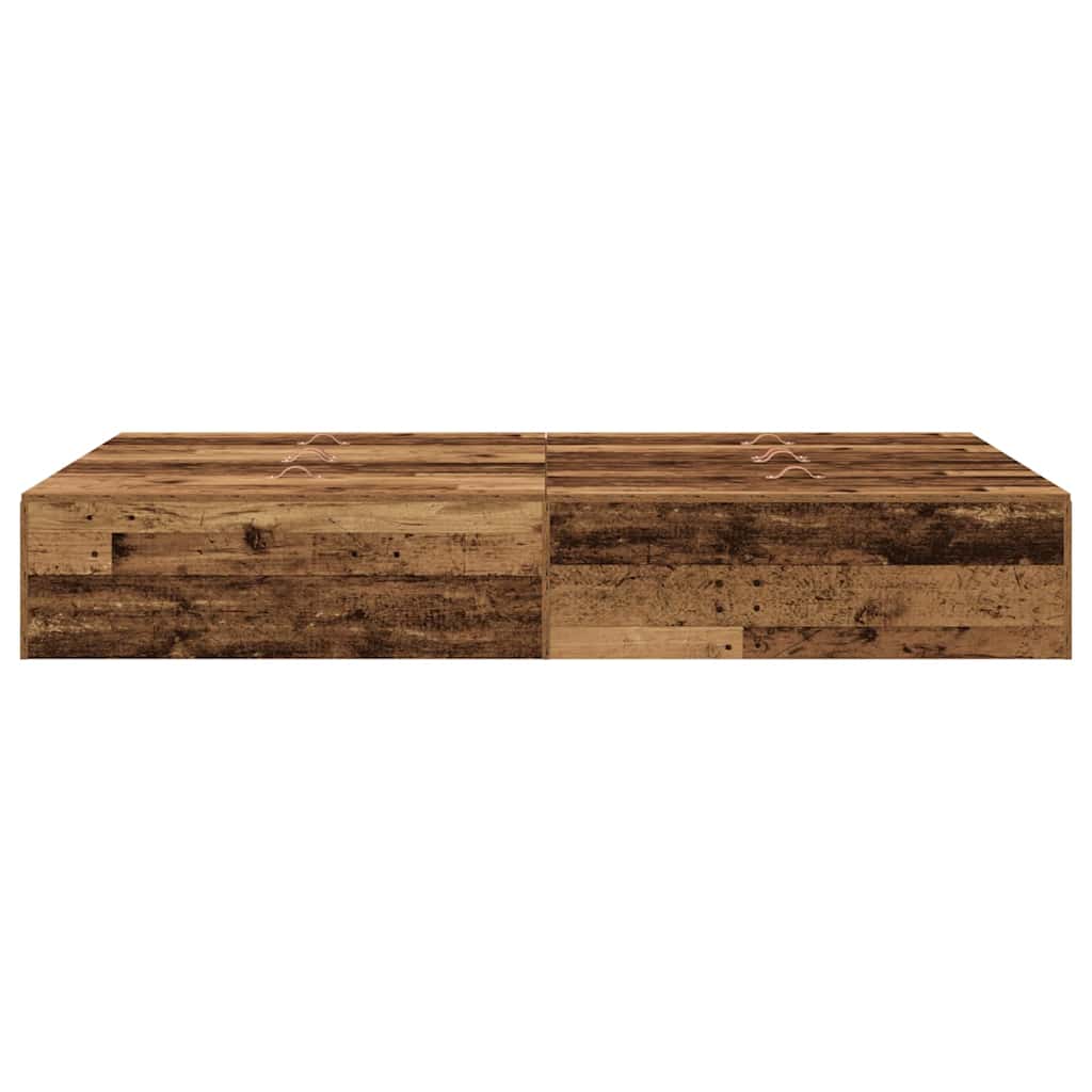 Seng med opbevaring Gammelt træ 120 x 190 cm Konstrueret træ