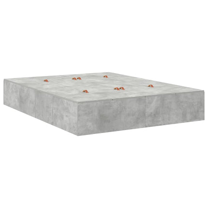Seng med opbevaring Beton Grå 140 x 190 cm Konstrueret træ