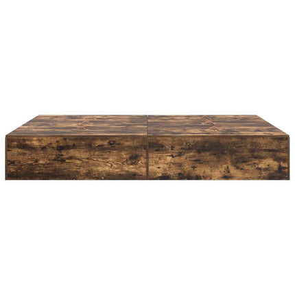 Seng med opbevaring Røget eg 140 x 190 cm Konstrueret træ