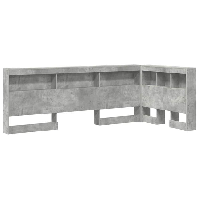 Opbevaringshovedgavl med hylde Beton Grå 80 cm Konstrueret træ