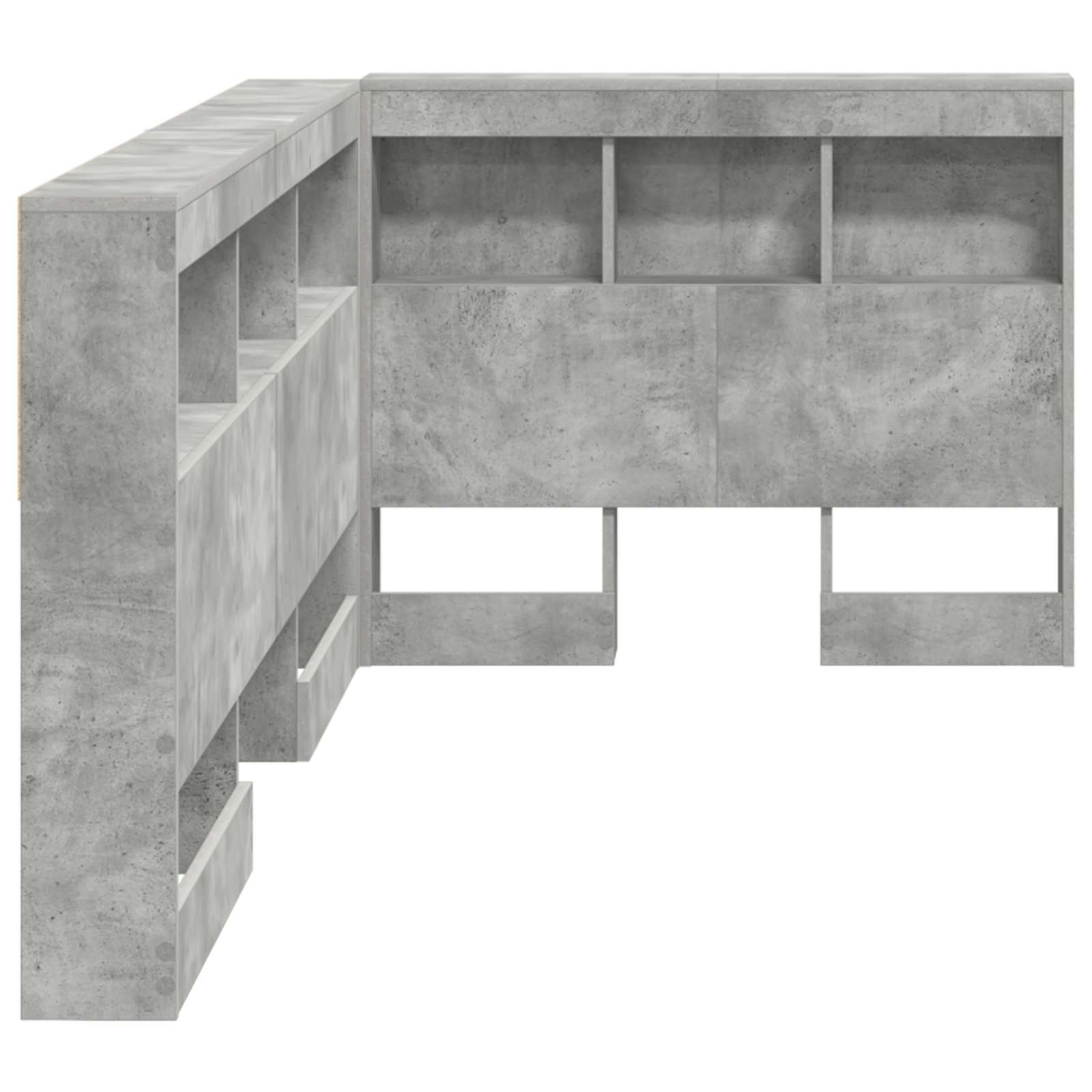 Opbevaringshovedgavl med hylde Beton Grå 100 cm Konstrueret træ
