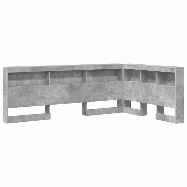 Opbevaringshovedgavl med hylde Beton Grå 120 cm Konstrueret træ
