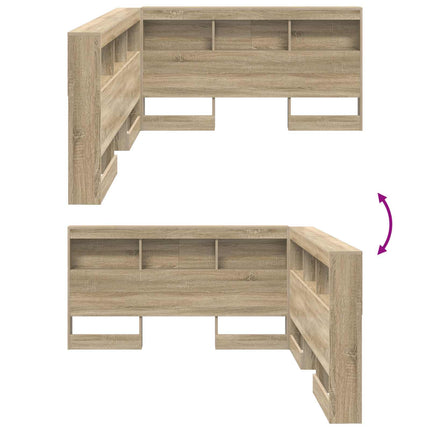 Opbevaringshovedgavl med hylde Sonoma eg 140 cm Konstrueret træ
