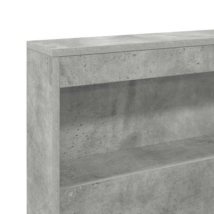 Opbevaringshovedgavl med hylde Beton Grå 180 cm Konstrueret træ
