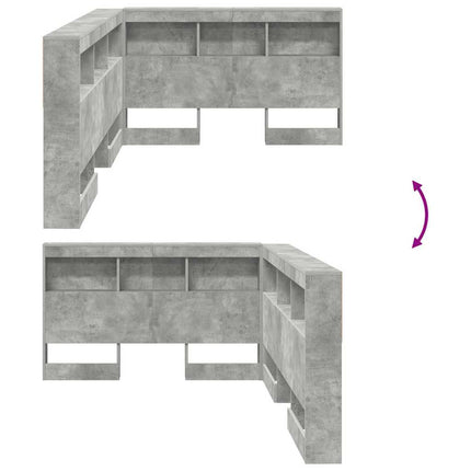 Opbevaringshovedgavl Beton Grå Konstrueret træ