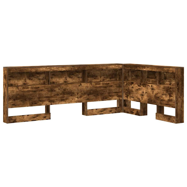Opbevaringshovedgavl med hylde Røget eg 207,5 x 137,5 x 76,5 cm