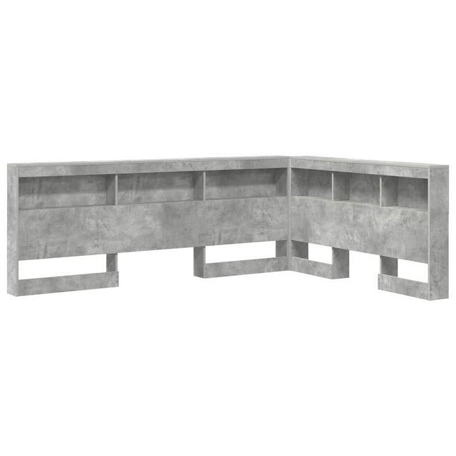 Opbevaringshovedgavl med hylde Beton Grå 135 cm Konstrueret træ