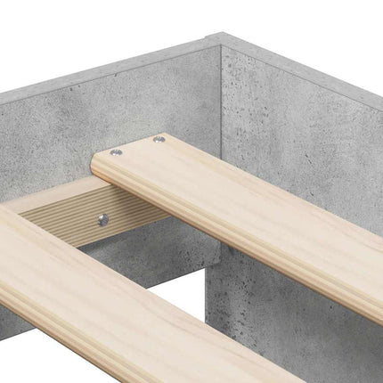 Seng med opbevaring med hylde Beton Grå 75 cm Konstrueret træ