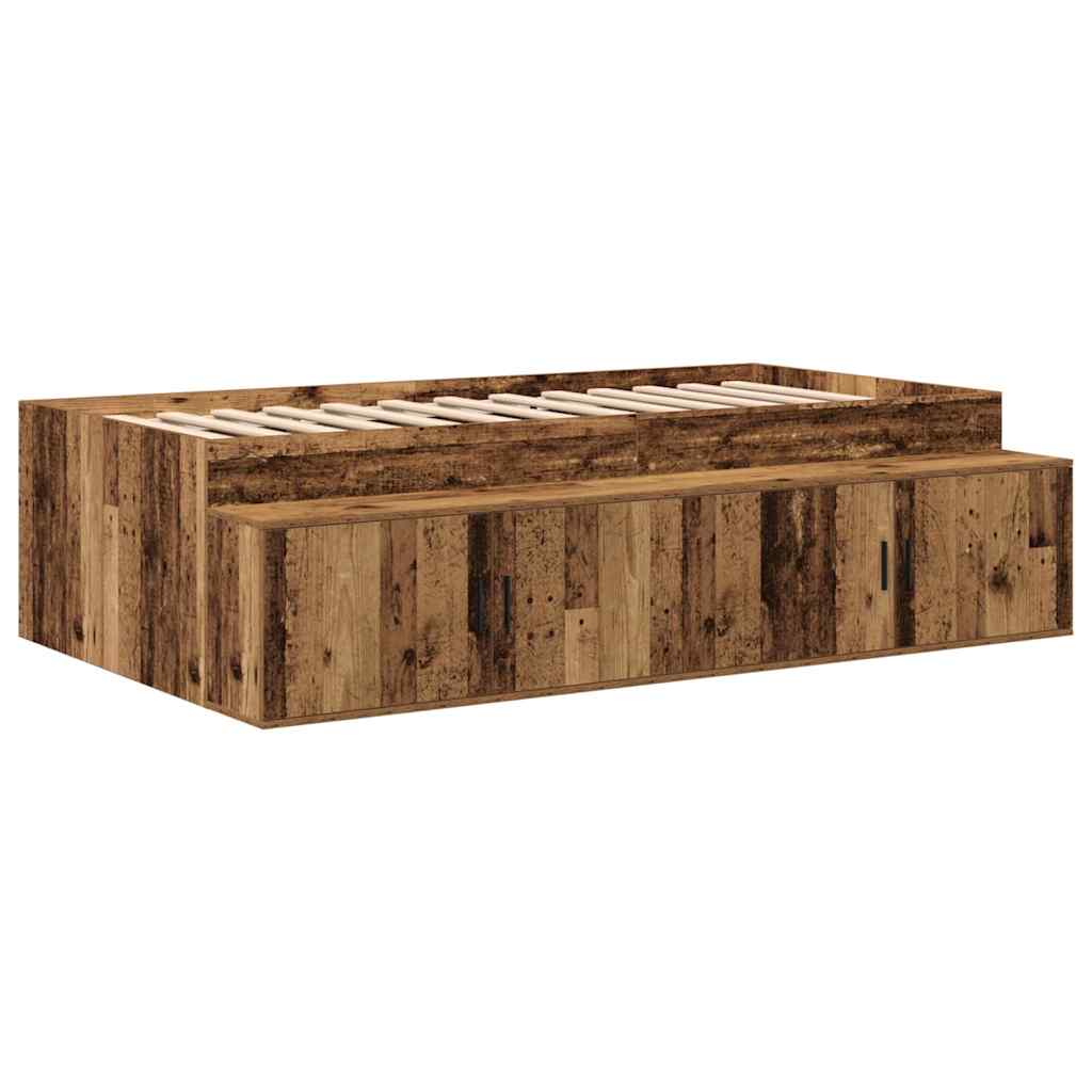 Seng med opbevaring Gammelt træ 234 x 103 x 53.5 cm