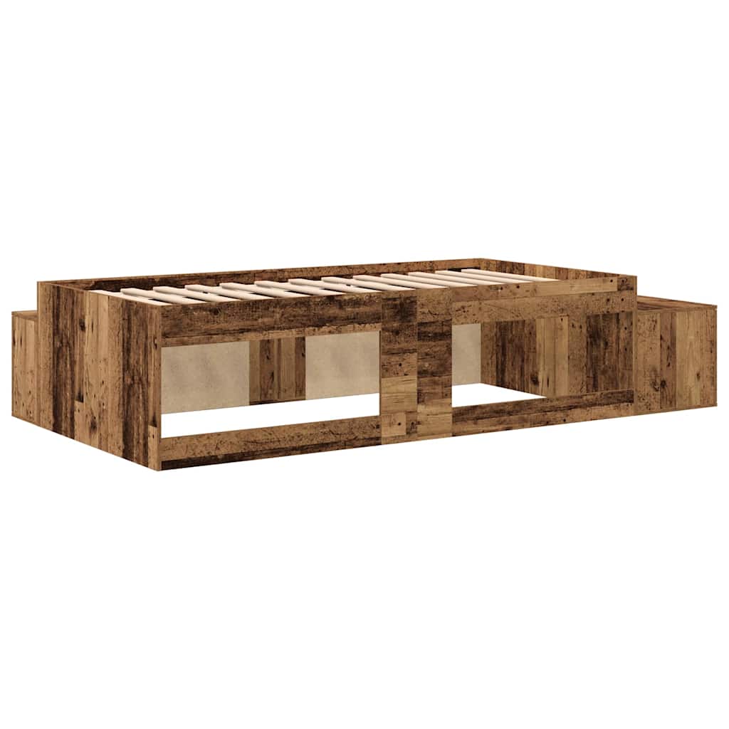 Seng med opbevaring Gammelt træ 234 x 103 x 53.5 cm