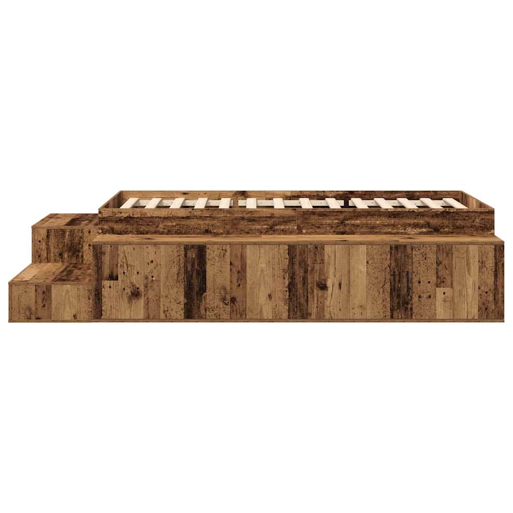 Seng med opbevaring Gammelt træ 234 x 103 x 53.5 cm