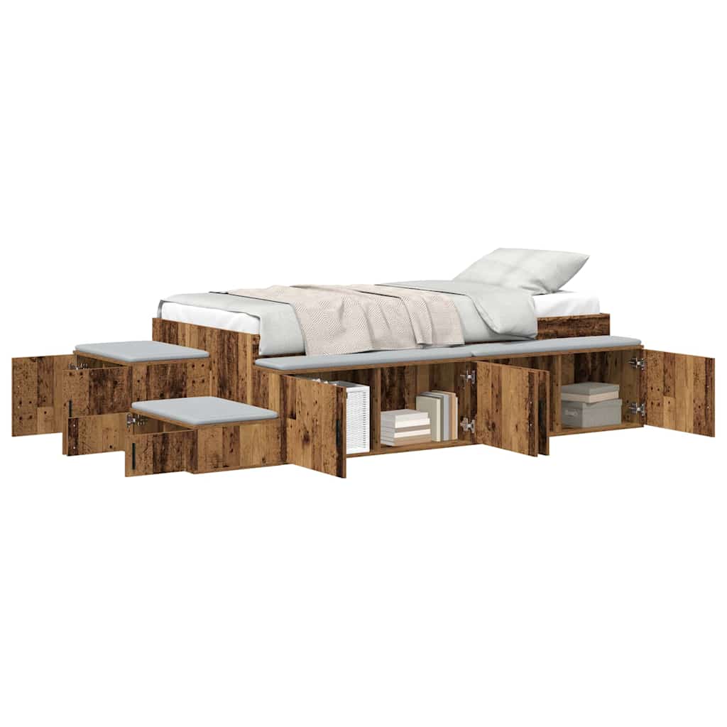 Seng med opbevaring Gammelt træ 234 x 103 x 53.5 cm