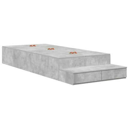Seng med opbevaring med skuffe Beton Grå 80 cm Konstrueret træ
