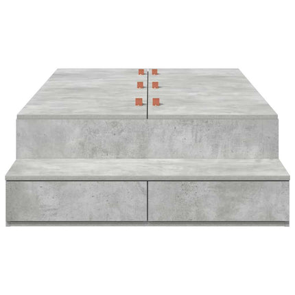 Seng med opbevaring med skuffe Beton Grå 90 cm Konstrueret træ