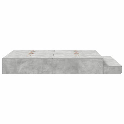 Seng med opbevaring med skuffe Beton Grå 140 cm Konstrueret træ