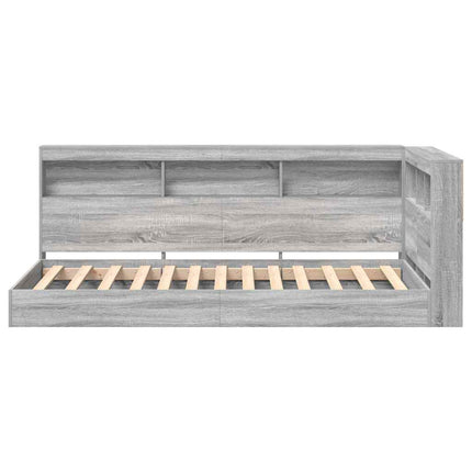 Bogreol Seng Grå sonoma-eg 100 x 200 cm Konstrueret træ