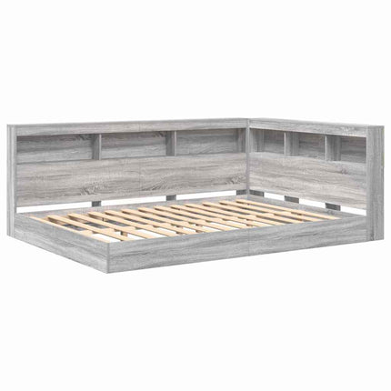 Bogreol Seng Grå sonoma-eg 160 x 200 cm Konstrueret træ