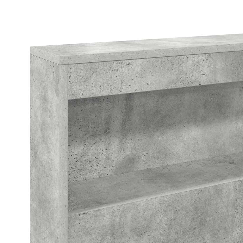 Bogreol Seng Beton Grå 75 x 190 cm Konstrueret træ