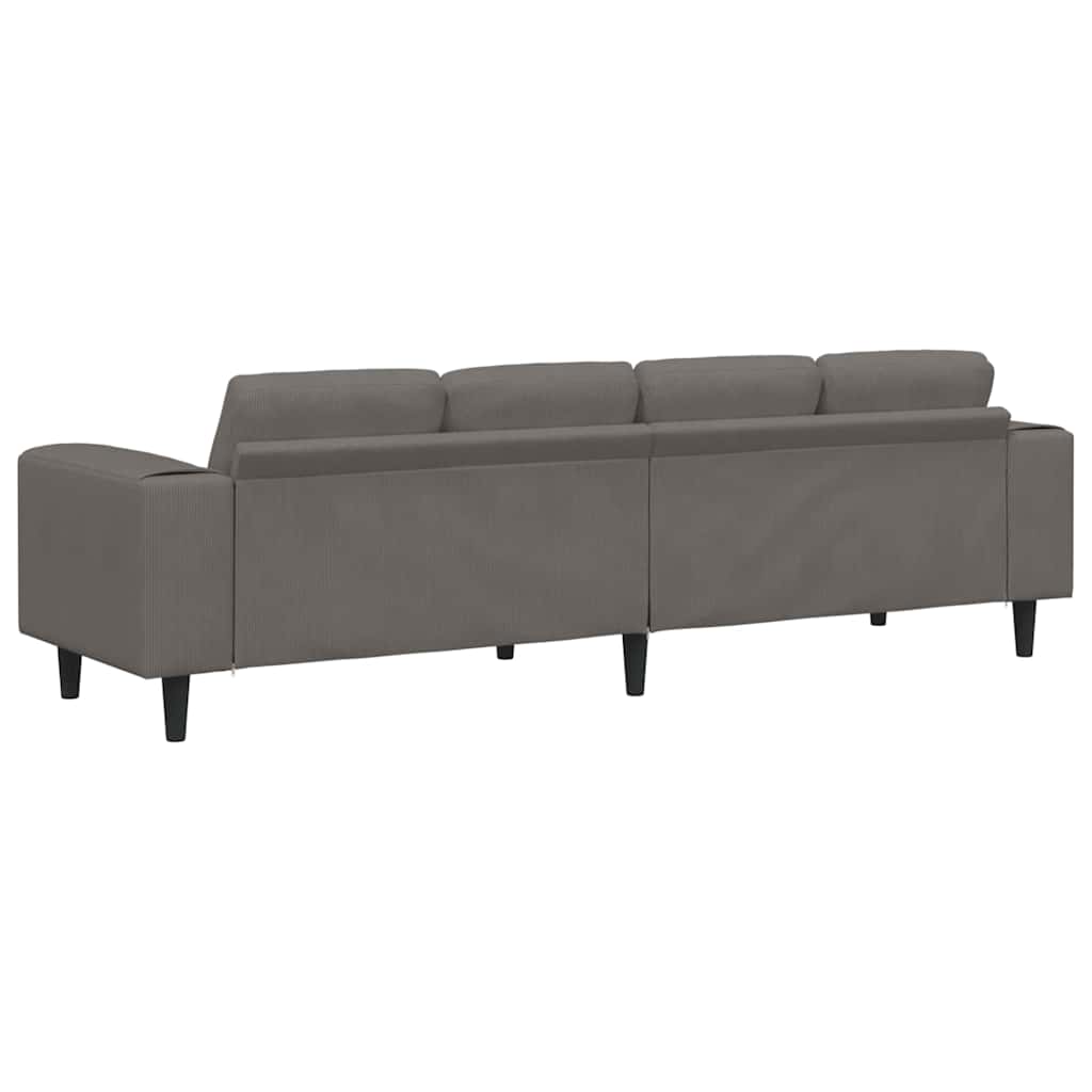 Stof sofa med pude Lysegrå 208 cm Corduroy stof