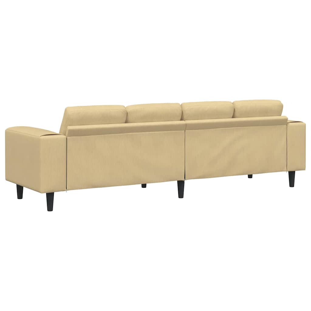 Stof sofa med pude Grågrøn 208 cm Corduroy stof