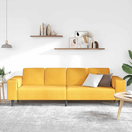 Sofa Lys Gul 250 x 77 x 76 cm Velourstof