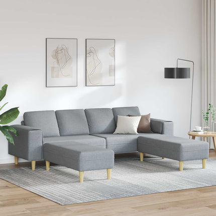 Stue Sofa 3 pcs Lysegrå Polyester