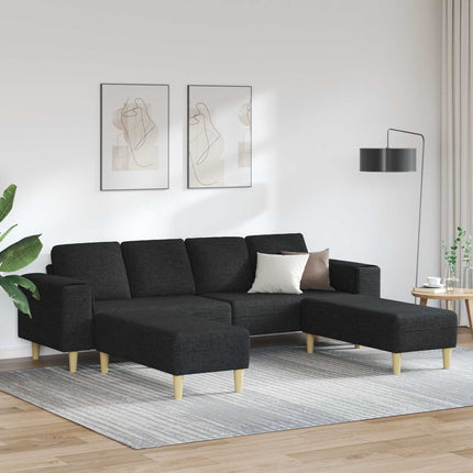 Stue Sofa 3 pcs Sort Polyester