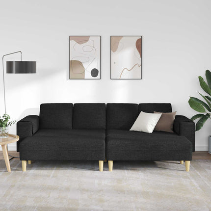 Stue Sofa 3 pcs Sort Polyester
