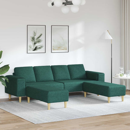 Stue Sofa 3 pcs Mørkegrøn Polyester