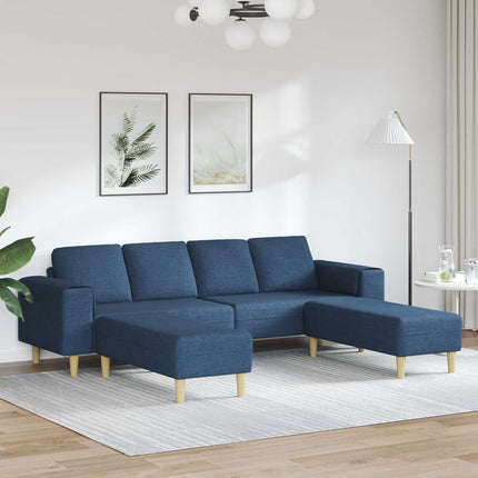 Stue Sofa 3 pcs Blå Polyester