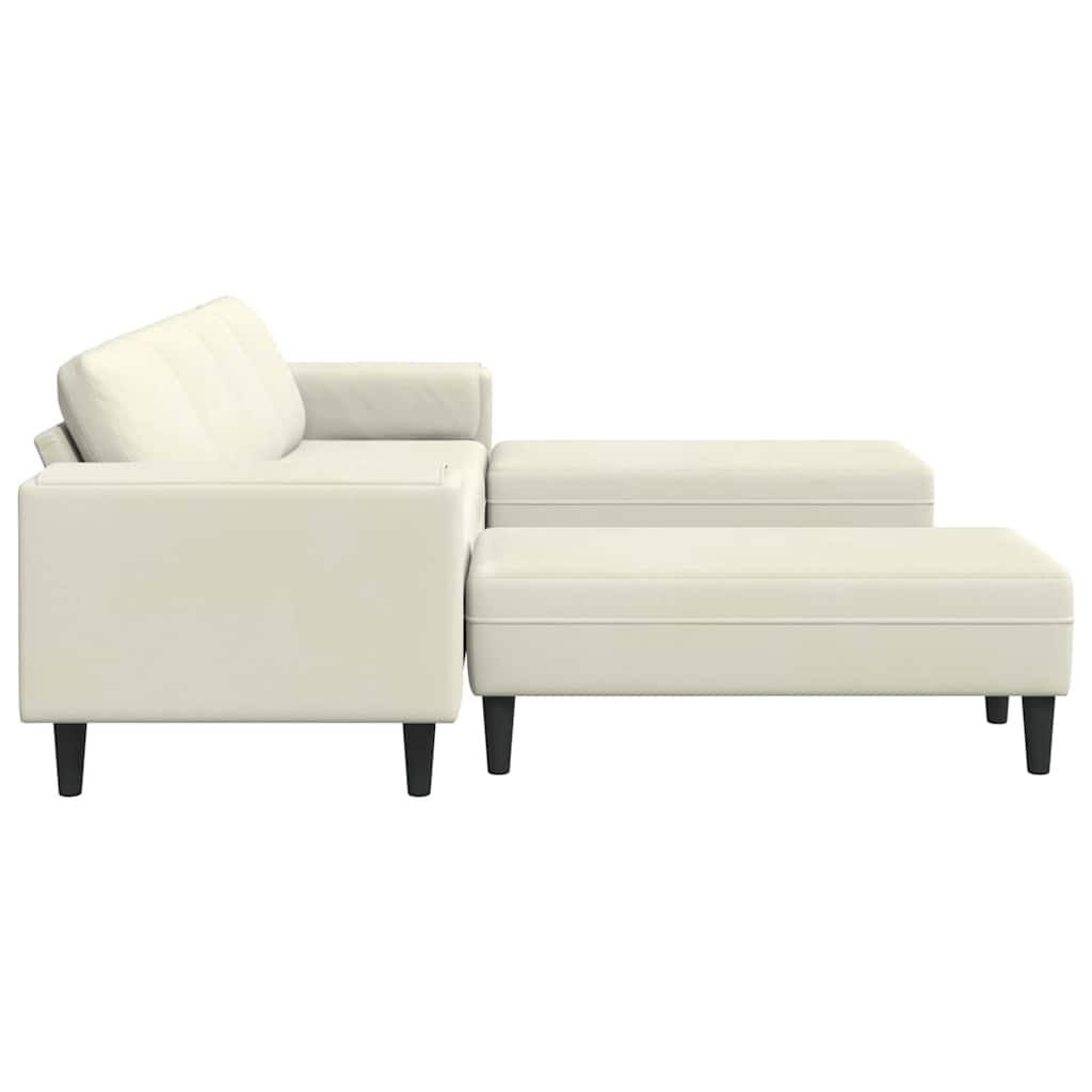 Sofa Sæt Creme Fløjl