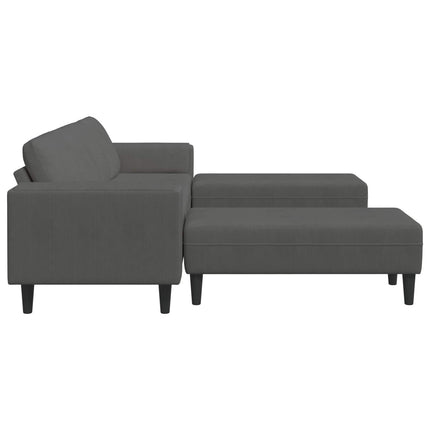 Sofa Mørkegrå 250 x 188 x 76 cm Velourstof
