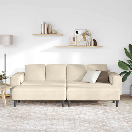 Sofa Creme 250 x 188 x 76 cm Velourstof