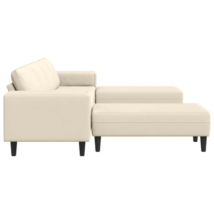 Sofa Creme 250 x 188 x 76 cm Velourstof