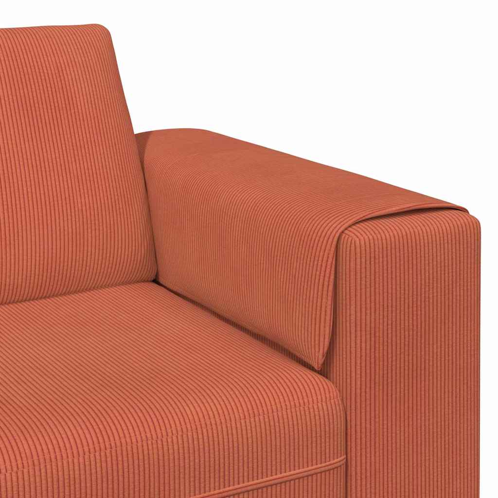 Stof sofa med pude Rød orange 208 cm Corduroy stof