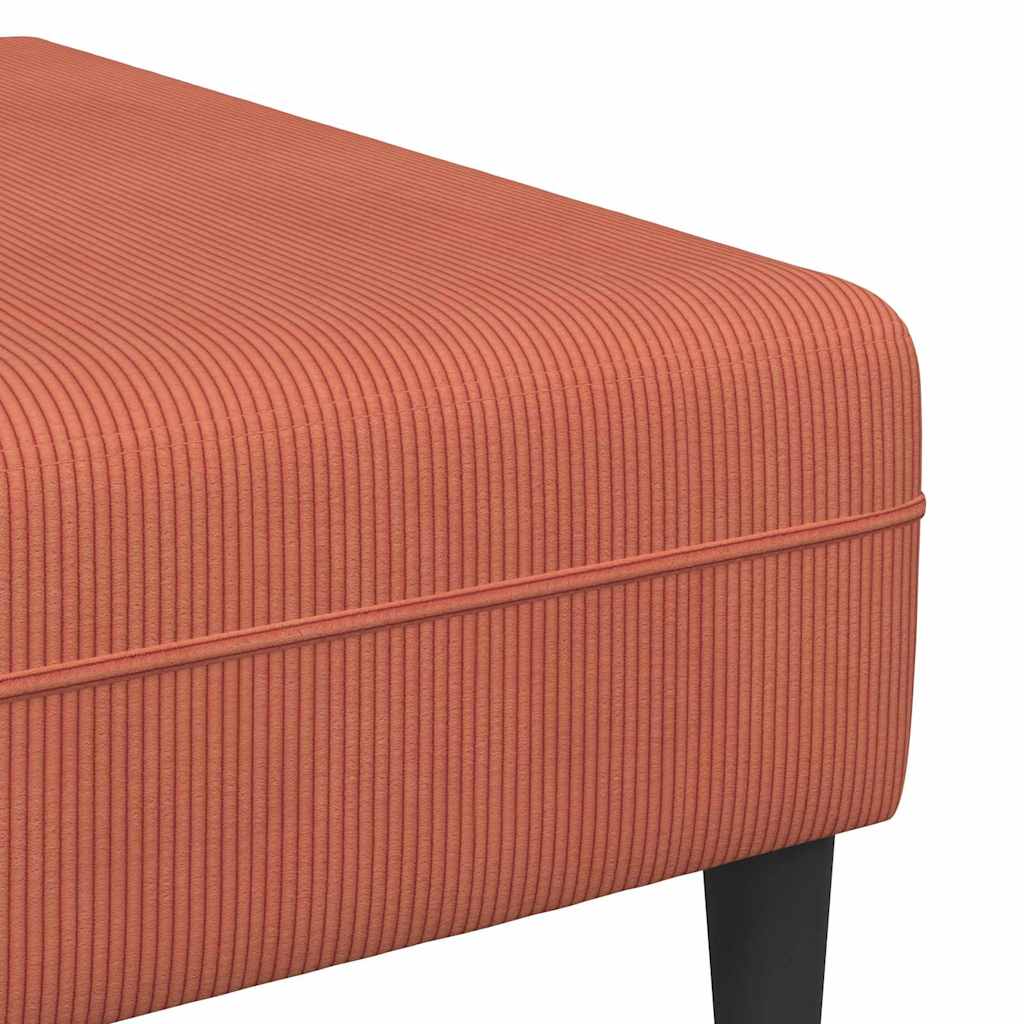Stof sofa med pude Rød orange 208 cm Corduroy stof