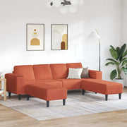 Stof sofa med pude Rød orange 208 cm Corduroy stof