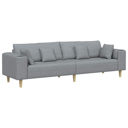 Sofa med pude Lysegrå 250 x 77 x 76 cm Stof