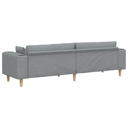 Sofa med pude Lysegrå 250 x 77 x 76 cm Stof