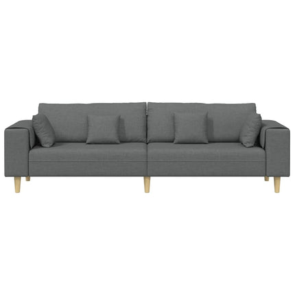 Sofa med pude Mørkegrå 250 x 77 x 76 cm Stof
