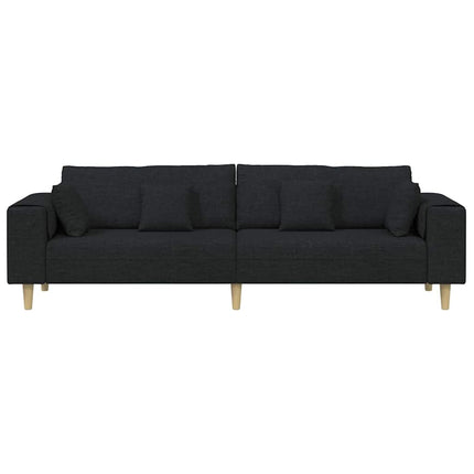 Sofa med pude Sort 250 x 77 x 76 cm Stof
