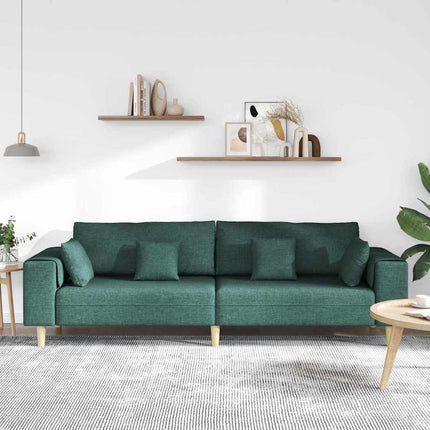 Sofa med pude Mørkegrøn 250 x 77 x 76 cm Stof