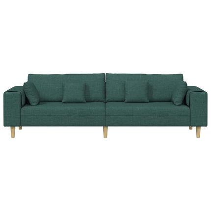 Sofa med pude Mørkegrøn 250 x 77 x 76 cm Stof