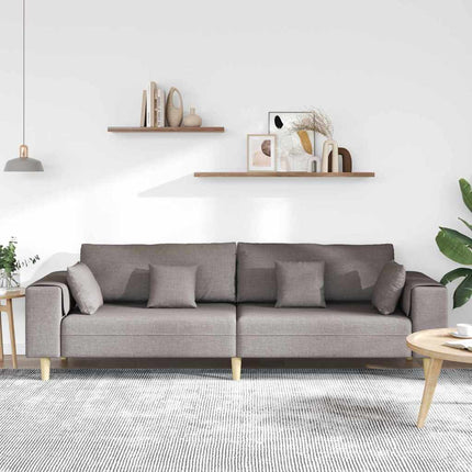 Sofa med pude Gråbrun 250 x 77 x 76 cm Stof